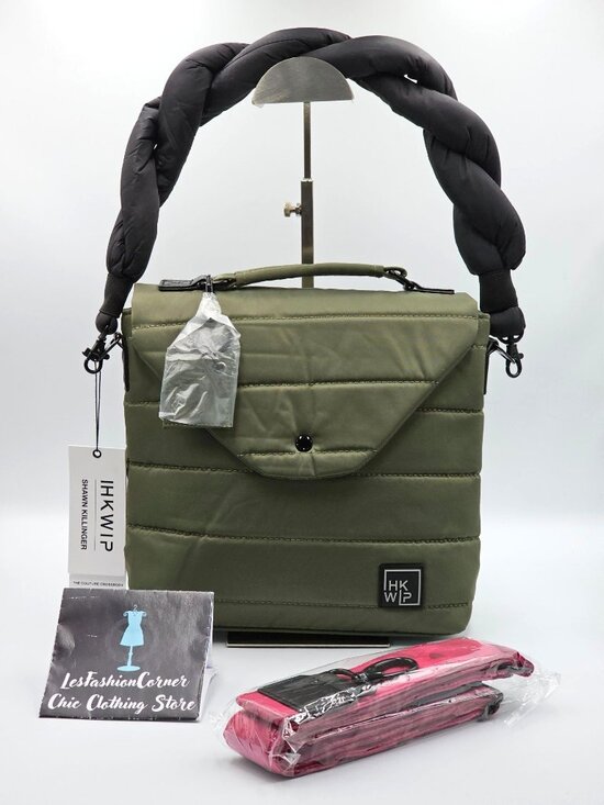 HKWIP Handbags - NWT HKWIP Women's Olive Pink Shawn Killinger Couture Crossbody Bag 2921